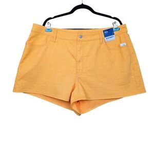 Old Navy Womens Wow High Rise Golden Aurora Orange Denim Jean Shorts Size 22 NWT